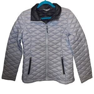 Free Country Women’s Quilted Puffer Jacket Medium Gray Lightweight Zip Coat
